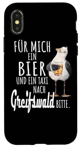 Ein Bier und ein Taxi nach Greifswald Ostsee Shirt Möwe Hülle für iPhone X/XS von Ostsee T-Shirt Küstenkind Mecklenburg-Vorpommern