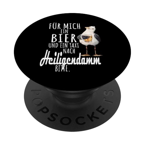 Ein Bier und ein Taxi nach Heiligendam Ostsee Shirt Möwe PopSockets Klebender PopGrip von Ostsee T-Shirt Küstenkind Mecklenburg-Vorpommern