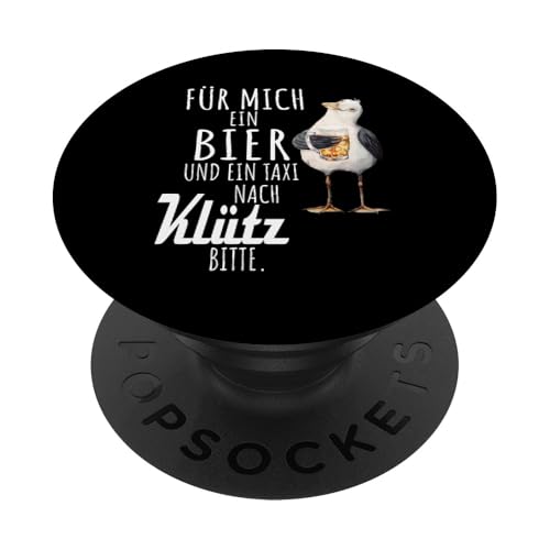 Ein Bier und ein Taxi nach Klütz Ostsee Shirt Möwe PopSockets Klebender PopGrip von Ostsee T-Shirt Küstenkind Mecklenburg-Vorpommern