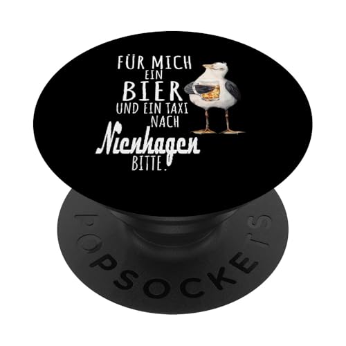 Ein Bier und ein Taxi nach Nienhagen Ostsee Shirt Möwe PopSockets Klebender PopGrip von Ostsee T-Shirt Küstenkind Mecklenburg-Vorpommern