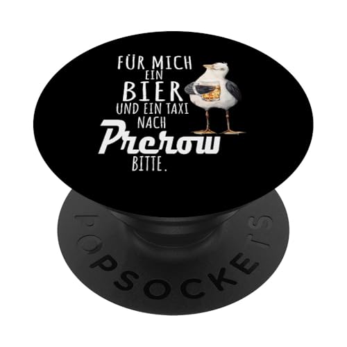 Ein Bier und ein Taxi nach Prerow Ostsee Shirt Möwe PopSockets Klebender PopGrip von Ostsee T-Shirt Küstenkind Mecklenburg-Vorpommern