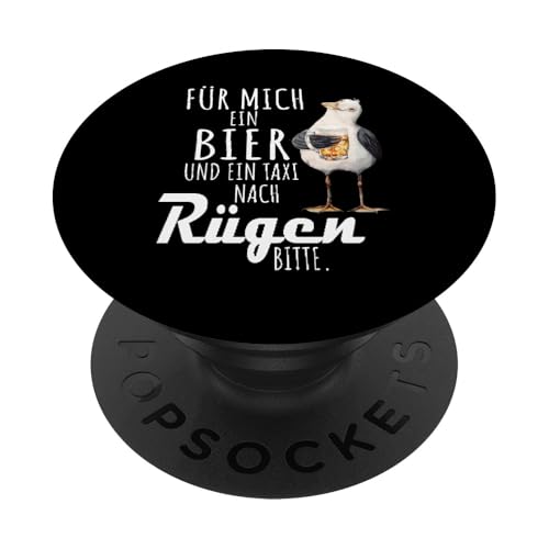 Ein Bier und ein Taxi nach Rügen Ostsee Shirt Möwe PopSockets Klebender PopGrip von Ostsee T-Shirt Küstenkind Mecklenburg-Vorpommern