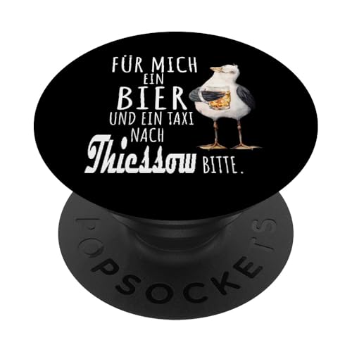 Ein Bier und ein Taxi nach Thiessow Ostsee Shirt Möwe PopSockets Klebender PopGrip von Ostsee T-Shirt Küstenkind Mecklenburg-Vorpommern