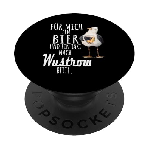 Ein Bier und ein Taxi nach Wustrow Ostsee Shirt Möwe PopSockets Klebender PopGrip von Ostsee T-Shirt Küstenkind Mecklenburg-Vorpommern