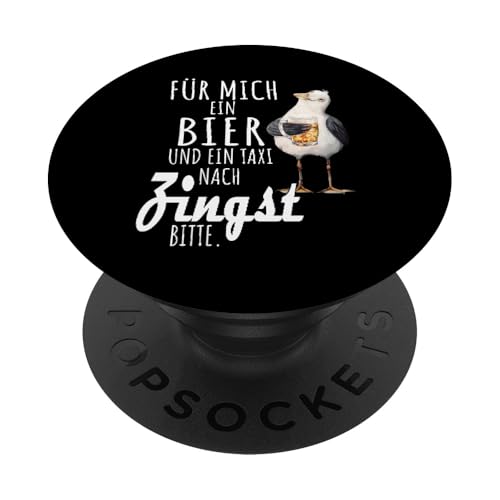 Ein Bier und ein Taxi nach Zingst Ostsee Shirt Möwe PopSockets Klebender PopGrip von Ostsee T-Shirt Küstenkind Mecklenburg-Vorpommern