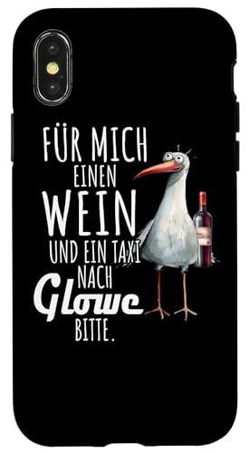 Ein Wein und ein Taxi nach Glowe Ostsee Shirt Möwe Rügen Hülle für iPhone X/XS Ein Wein und ein Taxi nach Glowe Ostsee Shirt Möwe Rügen Hülle für iPhone X/XS von Ostsee T-Shirt Küstenkind Meerweh Wein Rügen