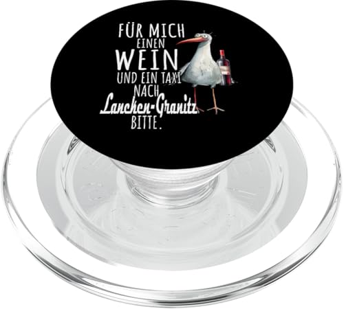 Ein Wein und ein Taxi nach Lancken-Granitz Ostsee Shirt Möwe PopSockets PopGrip für MagSafe Ein Wein und ein Taxi nach Lancken-Granitz Ostsee Shirt Möwe PopSockets PopGrip für MagSafe von Ostsee T-Shirt Küstenkind Meerweh Wein Rügen