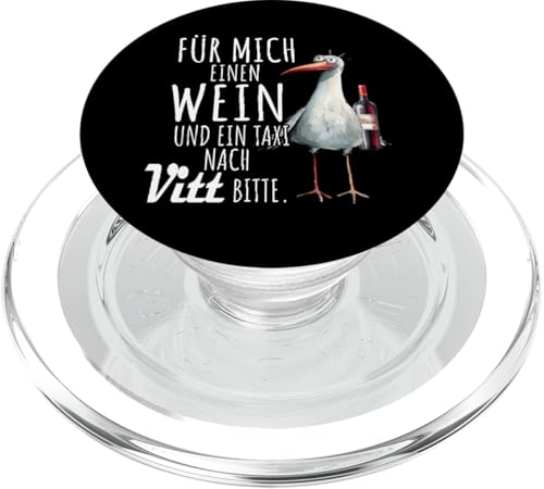 Ein Wein und ein Taxi nach Vitt Ostsee Shirt Möwe Rügen PopSockets PopGrip für MagSafe Ein Wein und ein Taxi nach Vitt Ostsee Shirt Möwe Rügen PopSockets PopGrip für MagSafe von Ostsee T-Shirt Küstenkind Meerweh Wein Rügen