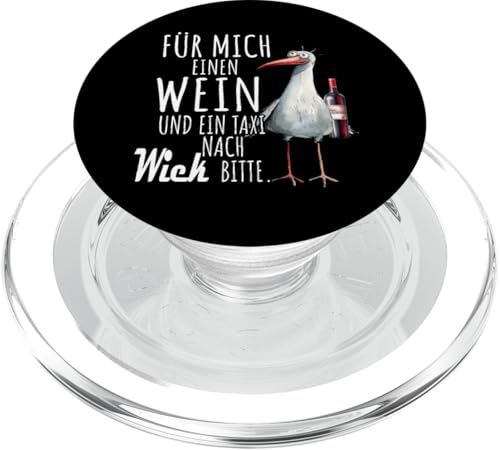 Ein Wein und ein Taxi nach Wieck Ostsee Shirt Möwe Rügen PopSockets PopGrip für MagSafe Ein Wein und ein Taxi nach Wieck Ostsee Shirt Möwe Rügen PopSockets PopGrip für MagSafe von Ostsee T-Shirt Küstenkind Meerweh Wein Rügen
