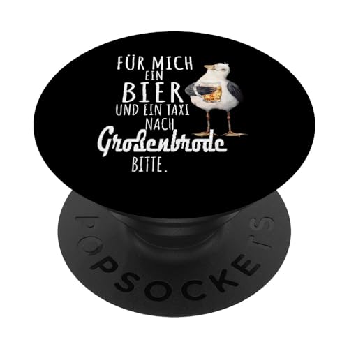 Ein Bier und ein Taxi nach Großenbrode Ostsee Shirt Möwe PopSockets Klebender PopGrip von Ostsee T-Shirt Küstenkind Ostsee Meerweh Möwe