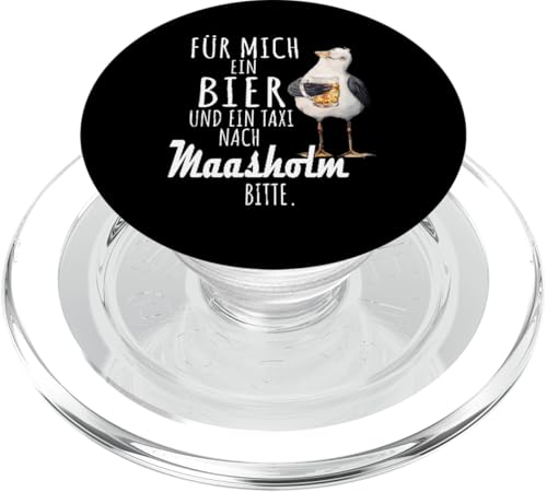 Ein Bier und ein Taxi nach Maasholm Ostsee Shirt Möwe PopSockets PopGrip für MagSafe von Ostsee T-Shirt Küstenkind Ostsee Meerweh Möwe