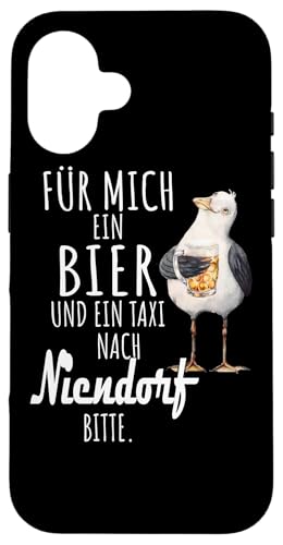Ein Bier und ein Taxi nach Niendorf Ostsee Shirt Möwe Hülle für iPhone 16 Ein Bier und ein Taxi nach Niendorf Ostsee Shirt Möwe Hülle für iPhone 16 von Ostsee T-Shirt Küstenkind Ostsee Meerweh Möwe