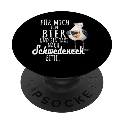 Ein Bier und ein Taxi nach Schwedeneck Ostsee Shirt Möwe PopSockets Klebender PopGrip von Ostsee T-Shirt Küstenkind Ostsee Meerweh Möwe