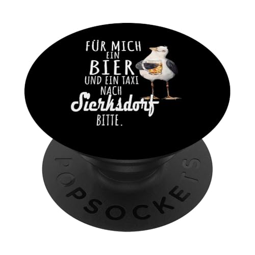 Ein Bier und ein Taxi nach Sirksdorf Ostsee Shirt Möwe PopSockets Klebender PopGrip von Ostsee T-Shirt Küstenkind Ostsee Meerweh Möwe