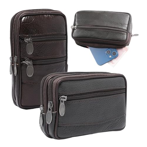 Handytasche Gürtel,Osuter Vintage Echtes Leder Herren Handy Gürteltasche Ledergürtel Handy Holster Handytasche für Samsung Galaxy iPhone 15 Handytasche Gürtel,Osuter Vintage Echtes Leder Herren Handy Gürteltasche Ledergürtel Handy Holster Handytasche für Samsung Galaxy iPhone 15 von Osuter