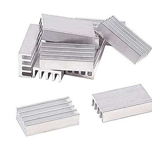 Othmro 10 stücke Silber Aluminium Kühlkörper Kühlflosse Kühler Leiterplatte für Led Halbleiter Integrierte Schaltung Gerät 11x5mm (WxH) von Othmro