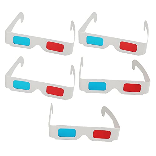 Othmro 20 Stück langlebige 3D-Brillen 3D-Sichtbrille 3D-Filmspiel Brille Rot-Blau 3D-Brille Karboardrahmen weiße Harzlinse für 3D-TV, Kino, Filme, DVDs, Heimfilme von Othmro