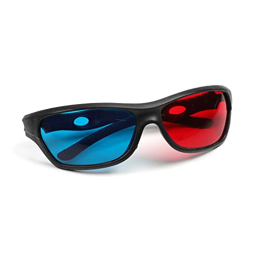 Othmro 3D-Brille mit 3D-Anaglyphen, Anaglyphen, 3D-Vision-Brille, für TV, Spiel, DVD, virtuelles Video, 1 Stück, Rot / Blau von Othmro