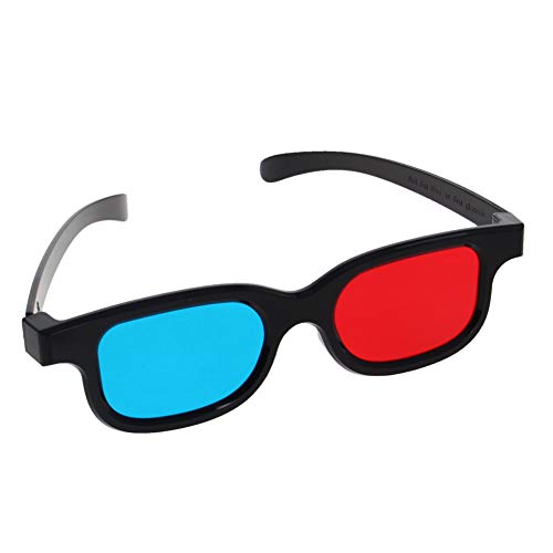 Othmro 3D-Brille mit schwarzem Kunststoffrahmen und Harzlinse, einfacher Stil, 3D-Filmspiel, Rot-Cyan-Anaglyphe, 5 Stück von Othmro