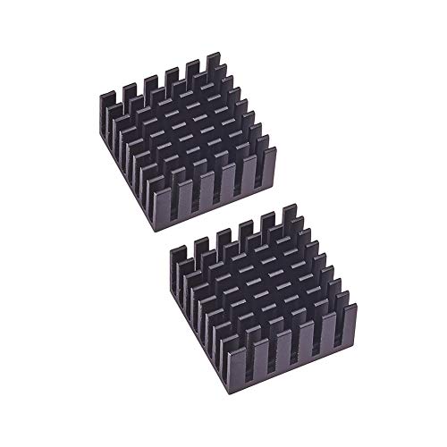 Othmro Aluminium-Kühlkörper-Kühler, Leiterplatte, Kühlflosse, schwarz, 19 x 19 x 5 mm, 5 Stück von Othmro