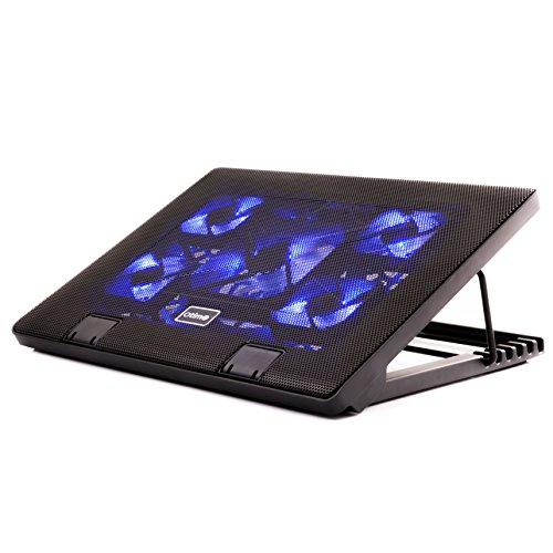 Otimo Laptop-Kühlpad für 12-17-Zoll-Laptops – 5 Ultra-leise Lüfter – Stromversorgung über USB mit 2 Anschlüssen – Verstellbarer abgewinkelter Ständer – USB-Hub von Otimo