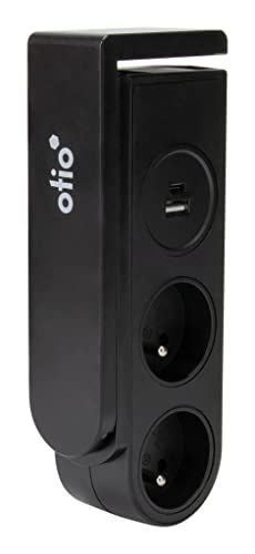 Otio - Gekko Clip-on-Steckdosenleiste - 2 Steckdosen + 2 USB-Anschlüsse - Schwarz Otio - Gekko Clip-on-Steckdosenleiste - 2 Steckdosen + 2 USB-Anschlüsse - Schwarz von Otio