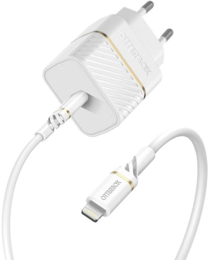OtterBox 20 Watt Schnellladegerät mit Lightning auf USB-C Kabel (Weiß) von OtterBox