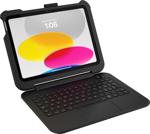 OtterBox Achiever Series Keyboard 360 Hülle für iPad 10. gen 2022, 11.gen 2025 (A16), Schutzhülle mit ITALIENISCH QWERTY-Tastatur, nach Militärnormen getestet, Schwarz, Keine Einzelhandelsverpackung von OtterBox