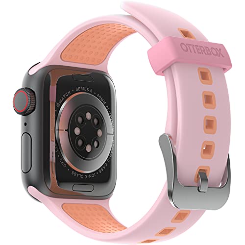 OtterBox All Day Uhrenarmband für Apple Watch Series 9/8/7/6/SE 2. gen/SE 1. gen/5/4/3 - 38mm/40mm/41mm, weiches, angenehmes und strapazierfähiges Silikonband für Apple Watch, Rosa/Orange von OtterBox