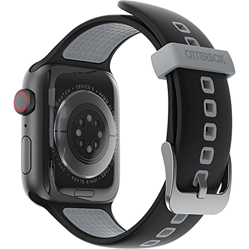 OtterBox All Day Uhrenarmband für Apple Watch Series 9/8/7/6/SE 2. gen/SE 1. gen/5/4/3-42mm/44mm/45mm, Weiches, Angenehmes und Strapazierfähiges Silikonband für Apple Watch, Autobahn Black von OtterBox