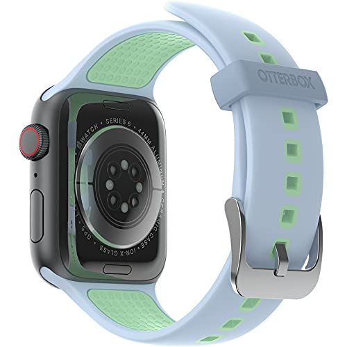 OtterBox All Day Uhrenarmband für Apple Watch Series 9/8/7/6/SE 2. gen/SE 1. gen/5/4/3 - 42mm/44mm/45mm, weiches, angenehmes und strapazierfähiges Silikonband für Apple Watch, Blau/Grün von OtterBox