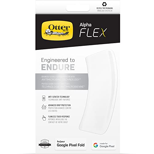 OtterBox Alpha Flex Displayschutz für Google Pixel Fold, ultra starker Schutz vor Brüchen und Kratzern, antimikrobieller Schutz von OtterBox