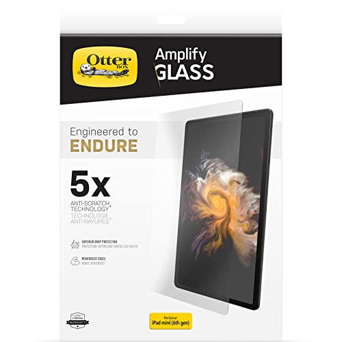 OtterBox Amplify Glas-Displayschutzfolie für iPad Mini (6. Generation), klar (GEN 2), makellose Berührungsreaktion, Fingerabdruck-resistent, präzise Passform, lebendige Klarheit von OtterBox