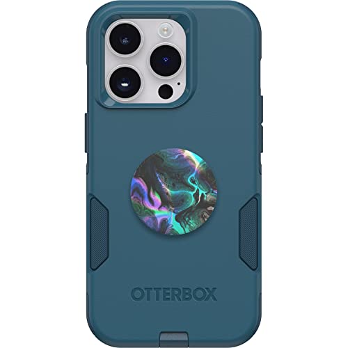 OtterBox Bundle Commuter Series Schutzhülle für iPhone 14 Pro – (Don't BE Blue) + PopSockets PopGrip – (Ölachat) von OtterBox