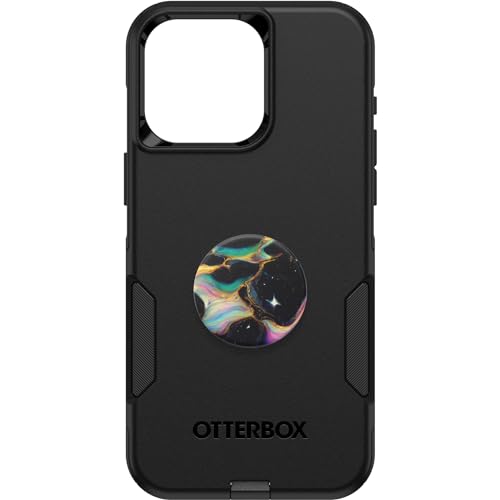 OtterBox Bundle PEAR Commuter Series Case - (Black) + PopSockets PopGrip - (Electric Oil Slick), Slim & Tough, Pocket-Friendly, with Port Protection, PopGrip Included von OtterBox