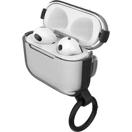 OtterBox Clear Series Kopfhörer Hülle für AirPods Pro, stoßfeste, sturzsichere, ultraflache, Kratz- und Abriebfeste Schutzhülle für Apple AirPods, inklusive Karabiner, Transparent/Schwarz von OtterBox