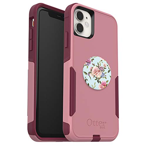 OtterBox Commuter Serie Schutzhülle für iPhone 11 (Cupids Way) + PopSockets PopGrip – (Retro Wild Rose) von OtterBox