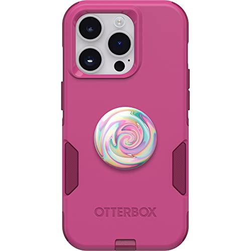 OtterBox Commuter Series Schutzhülle für iPhone 14 Pro – (Into The Fuchsia) + PopSockets PopGrip – (Jawbreaker Gloss) von OtterBox