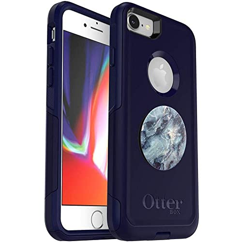 OtterBox Commuter Series Schutzhülle für iPhone SE (3. und 2. Generation) und iPhone 8/7 (Indigo Way) + PopSockets PopGrip, Blau Marmor von OtterBox