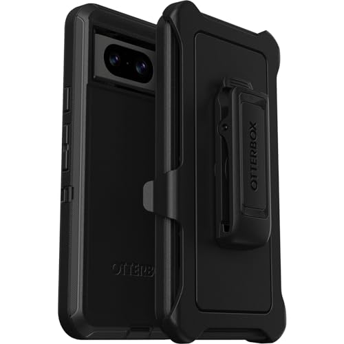 OtterBox Defender Hülle für Google Pixel 8, stoßfest, sturzsicher, ultra-robust, schützende Hülle, 5x getestet nach Militärstandard, Schwarz, Keine Einzelhandelsverpackung von OtterBox