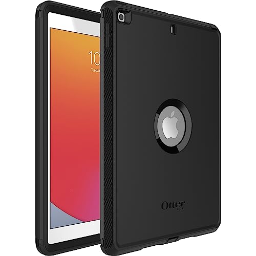 OtterBox Defender Hülle für iPad 10,2" (7. gen 2019 / 8. gen 2020 / 9. gen 2021), ultrarobuste Schutzhülle mit integriertem Displayschutz, 2x nach Militärstandard getestet, Schwarz von OtterBox