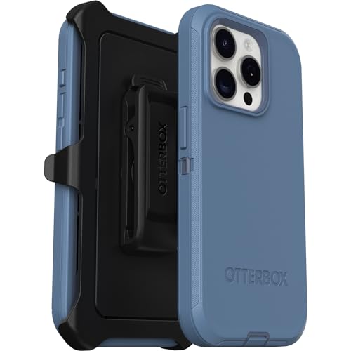 OtterBox Defender Hülle für iPhone 15 Pro, stoßfest, sturzsicher, ultra-robust, schützende Hülle, 5x getestet nach Militärstandard, Blau von OtterBox