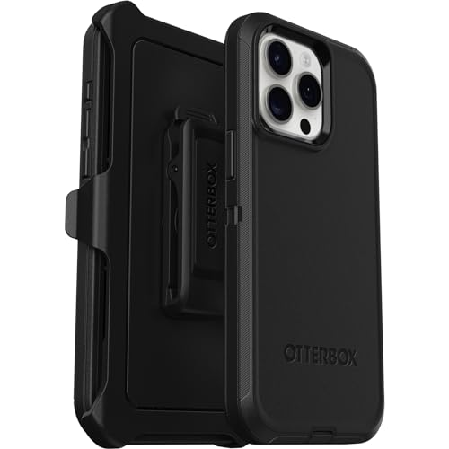 OtterBox Defender Hülle für iPhone 15 Pro Max, stoßfest, sturzsicher, Ultra-robust, schützende Hülle, 5X getestet nach Militärstandard, Schwarz OtterBox Defender Hülle für iPhone 15 Pro Max, stoßfest, sturzsicher, Ultra-robust, schützende Hülle, 5X getestet nach Militärstandard, Schwarz von OtterBox