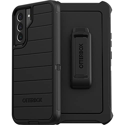 OtterBox Defender Series Schutzhülle für Samsung Galaxy S22+ (nur) – Holster-Clip im Lieferumfang enthalten – mikrobieller Schutz – keine Einzelhandelsverpackung – Schwarz von OtterBox
