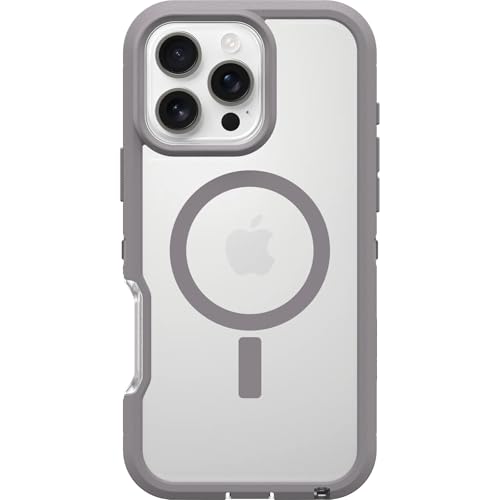OtterBox Defender Series XT MagSafe Hülle für iPhone 16 Pro Max, stoßfest, Ultra-robust, schützende Hülle, 7X getestet nach Militärstandard, Transparent/Grau von OtterBox