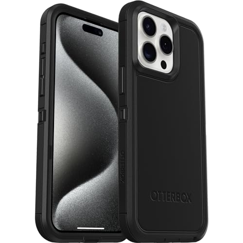 OtterBox Defender XT Hülle für iPhone 15 Pro Max mit MagSafe, stoßfest, ultra-robust, schützende Hülle, 5x getestet nach Militärstandard, Schwarz, Keine Einzelhandelsverpackung von OtterBox