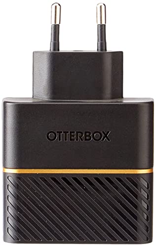 OtterBox Dual Port EU Ladegerät 30W, USB-C PD 18W + USB-A 12W, Schnelllade Gerät für Smartphone und Tablets, Sturzgeschützt und Robust, Schwarz, Keine Einzelhandelsverpackung von OtterBox