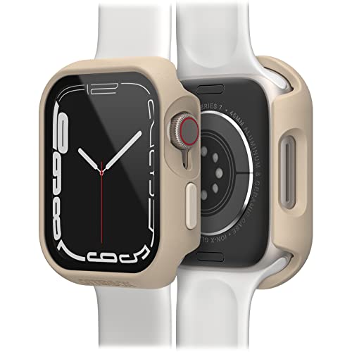 OtterBox Eclipse Bumper mit integrierter Displayschutzglas für Apple Watch Series 9/8/7 - 45mm, gehärtetes Glas, stoßfeste, sturzsichere und schlanke Schutzhülle für Apple Watch, Beige von OtterBox