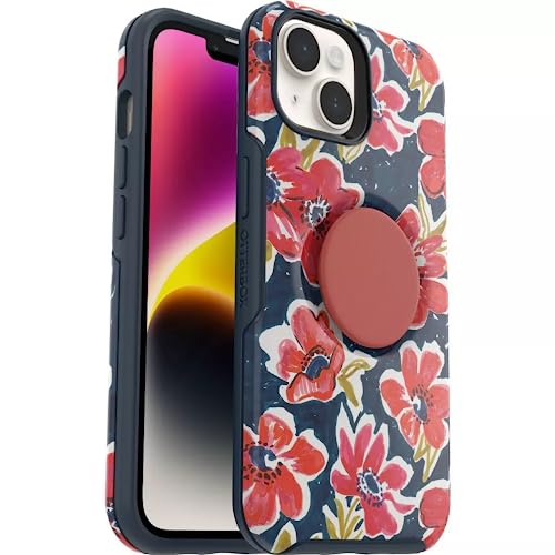 OtterBox FLOWERRAMA Schutzhülle für iPhone 14 & iPhone 13 (nur) – Otter + Pop Symmetry Serie – integrierter PopSockets PopGrip – Taschenfreundlich – erhöhte Kanten schützen Kamera und Bildschirm – von OtterBox