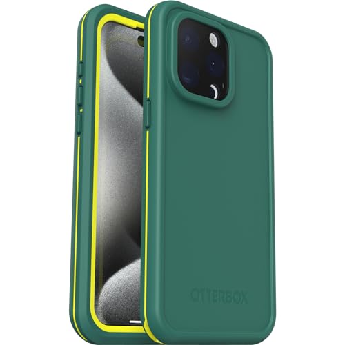 OtterBox Fre Hülle für iPhone 15 Pro Max für MagSafe, Wasserdicht (IP68), stoßfest, schmutzabweisend, schlanke Hülle mit integriertem Displayschutz, 5x getestet nach Militärstandard, Grün von OtterBox